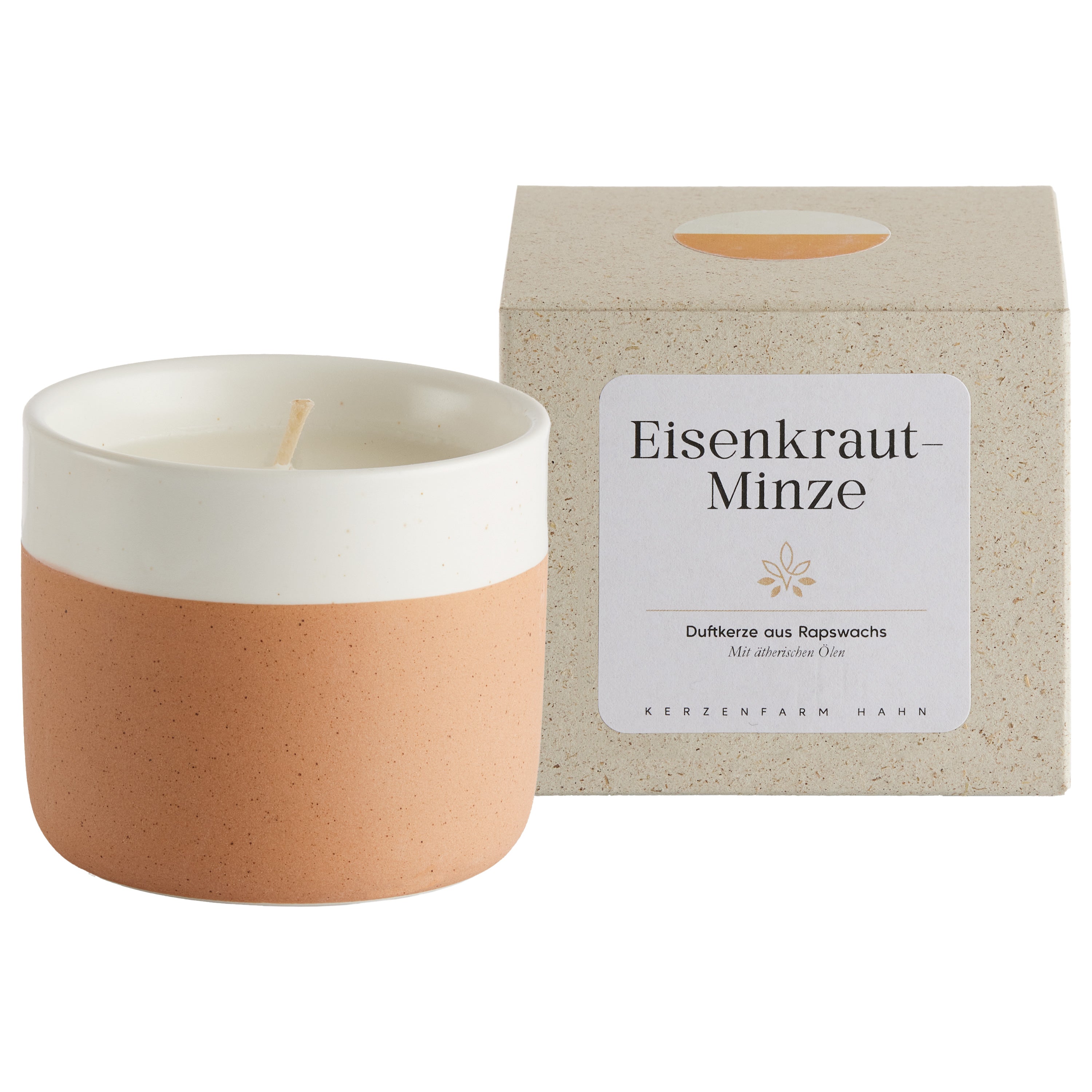 Kleine Duftkerze im Keramikbecher - Eiskraut Minze - Deutsches Qualitätsprodukt